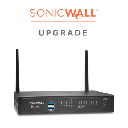 Picture of SonicWall TZ270 Wireless-AC INTL Tradeup with 3 YR EPSS and CSE for 1 YR SIA - Basic (10 Users) and 1 YR SPA - Advanced (3 Users)