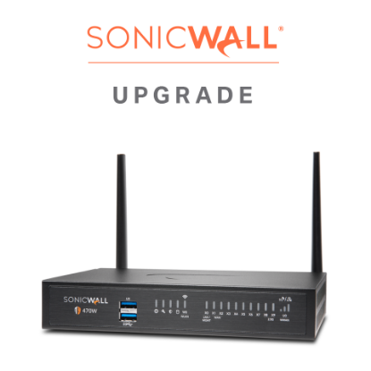 Picture of SonicWall TZ470 Wireless-AC INTL Promotional Tradeup with 3YR EPSS and CSE for 1 YR SIA - Basic (10 Users) AND 1 YR SPA - Advanced (3 Users)