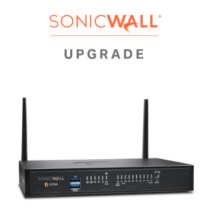Picture of SonicWall TZ570 Wireless-AC INTL Promotional Tradeup with 3YR EPSS and CSE for 1 YR SIA - Basic (20 User) AND 1 YR SPA - Advanced (6 Users)